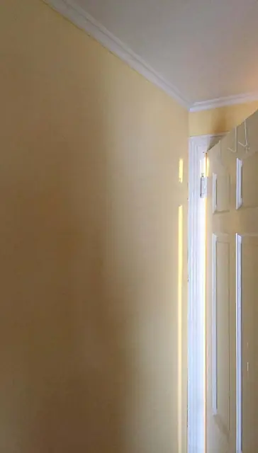 Cabinets, then the room around them — Field color and white casing